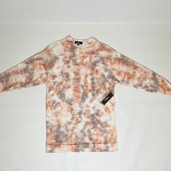 Lulus Mini Dress Womens XS Sweatshirt Tie Dye Pink Gray Relaxed Fit Hang Loose - Picture 2 of 11